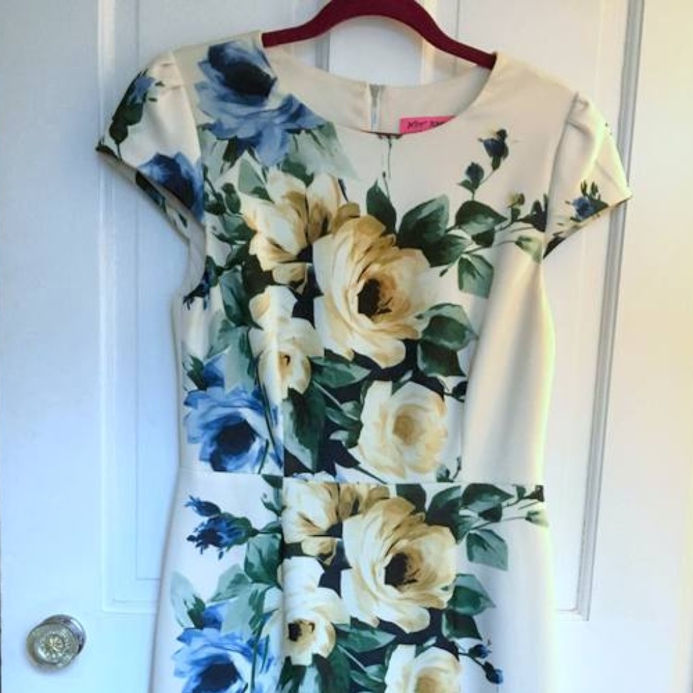 Betsey Johnson Blue Floral Dress for work or event
